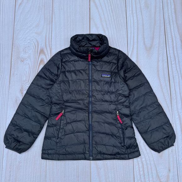 Patagonia Duck Down Sweater Kids Small (7-8) Navy Full Zip Puffy Jacket #68233 - Picture 1 of 9